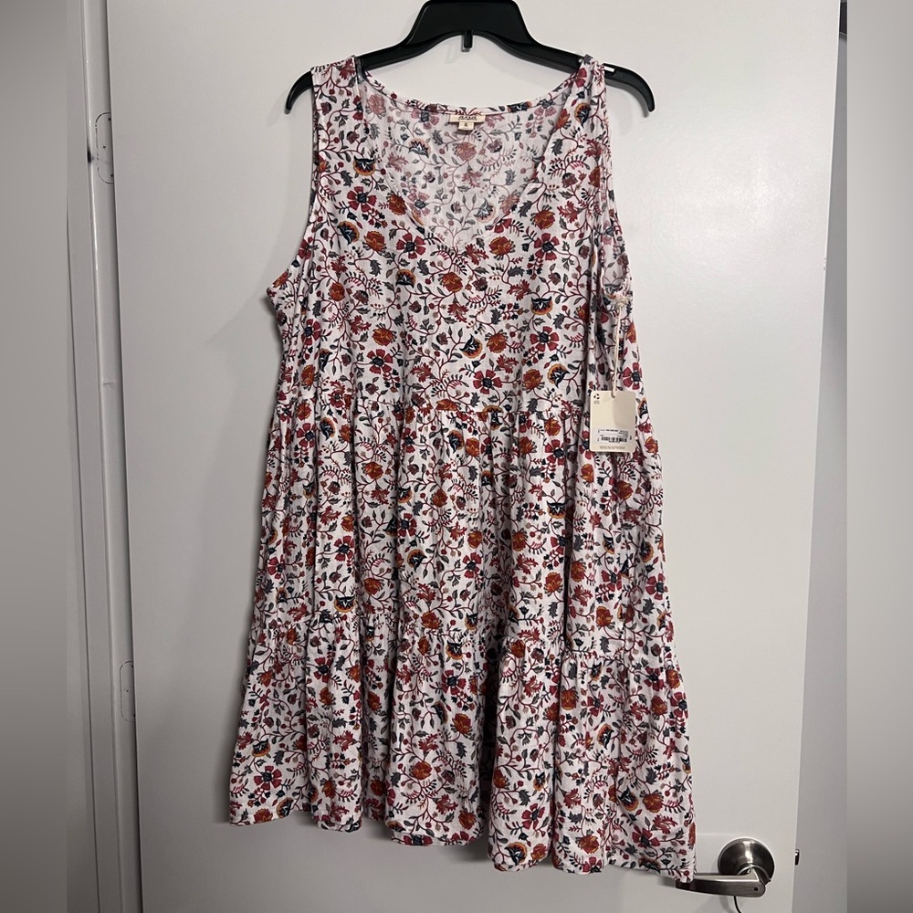 ANA floral print tiered midi dress